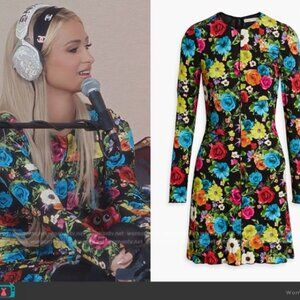 Alice and Olivia Delora Floral Long Sleeve Dress, as seen on Paris Hilton